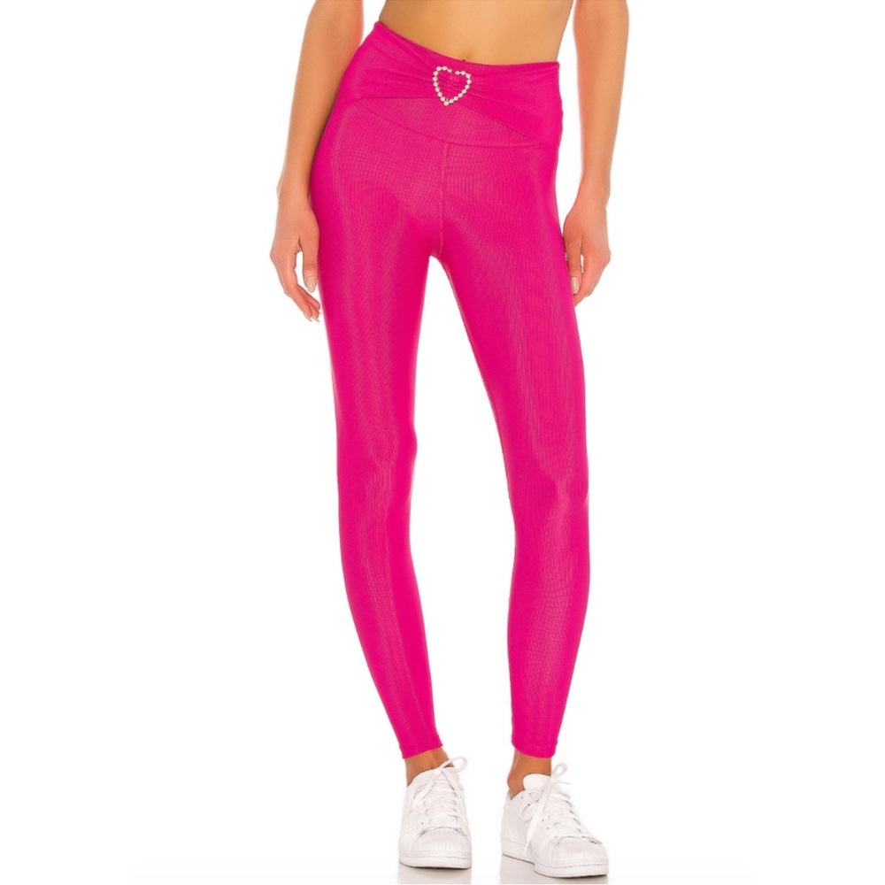 Beach Riot Hot Pink High-Waist Heart Charm Leggings